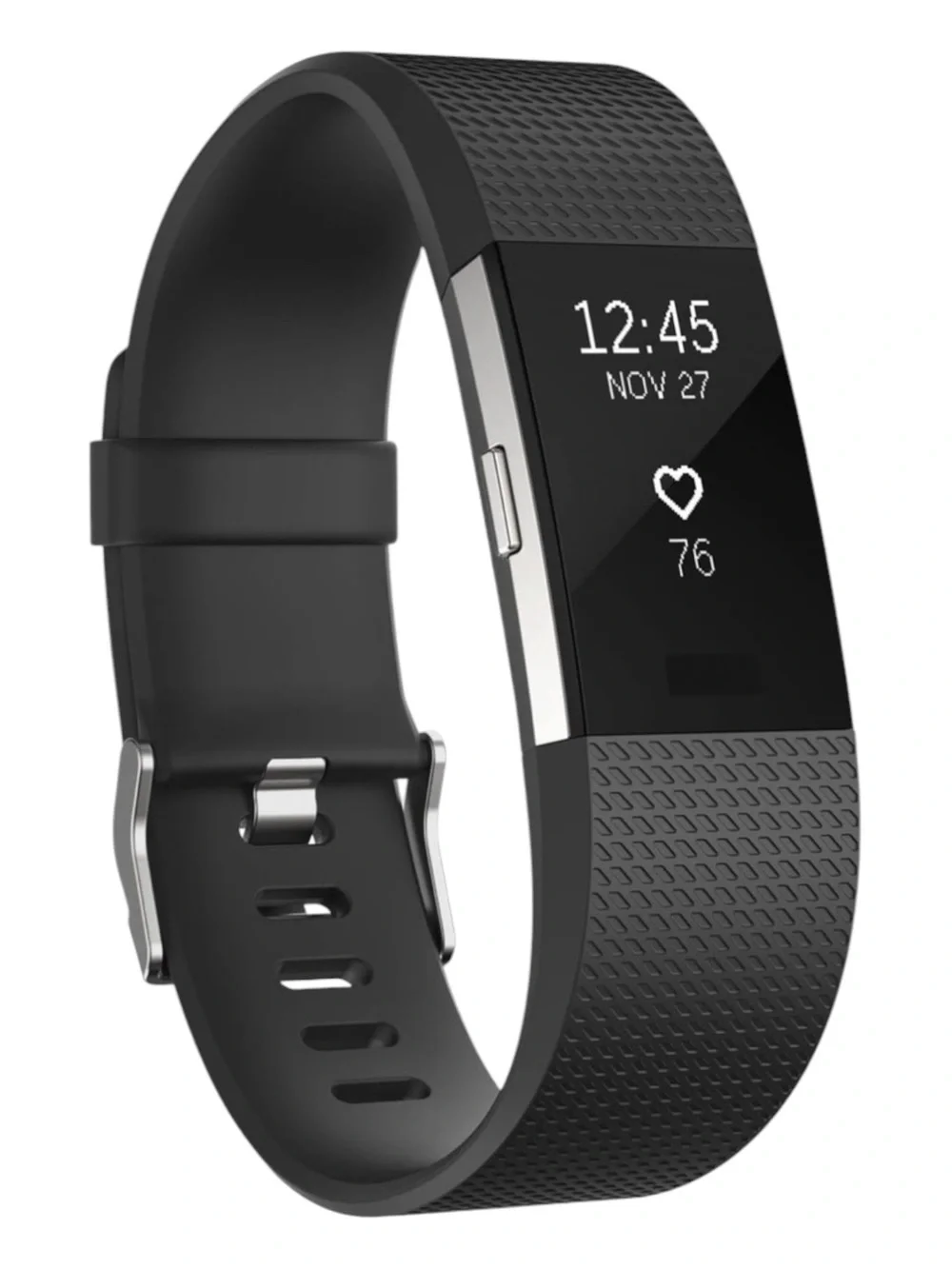 Fitbit Charge 2 Heart Rate Fitness Tracker Black Large L NEW Factory Sealed